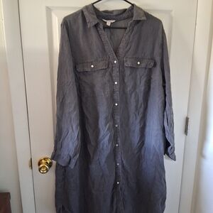 Terra & Sky Grey Button-Up Shirt